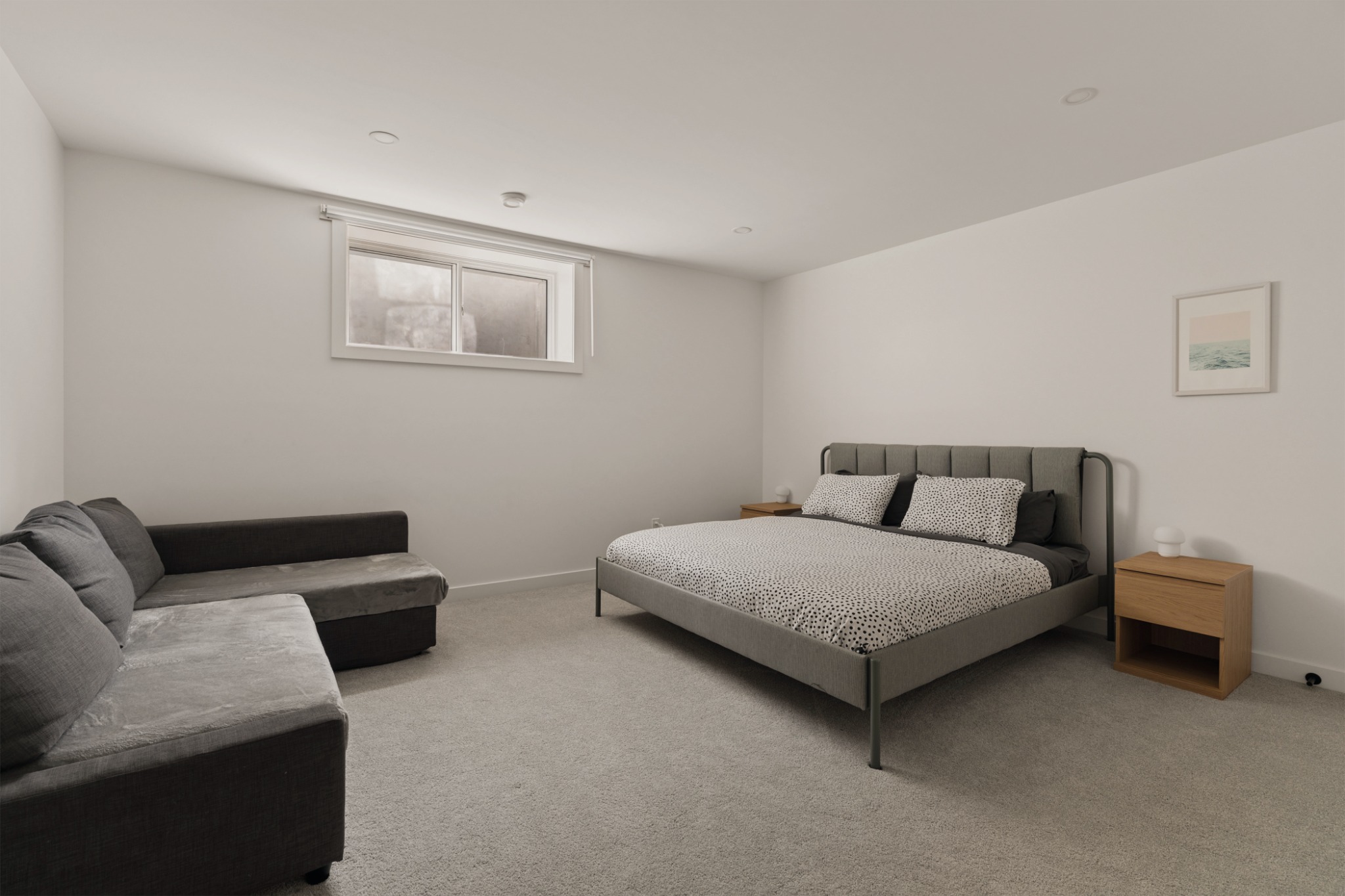 Spacious bedroom in the basement suite